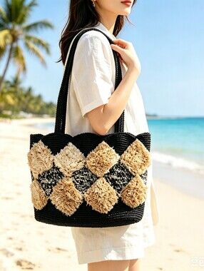 Handmade Brand New Raffia Tote Bag